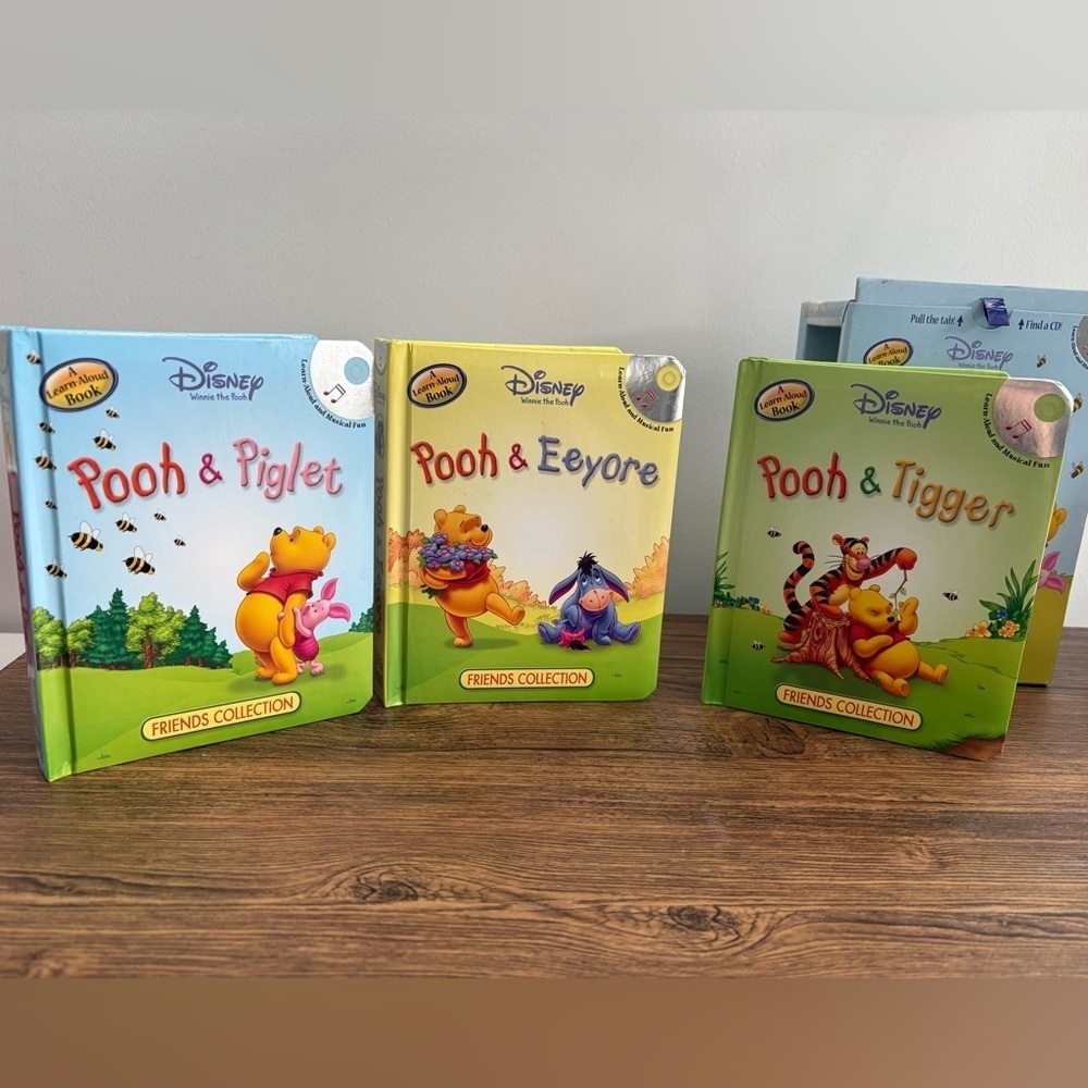 Disney Winnie the Pooh Learn-Along Book Set w/CD & Case Complete Vintage